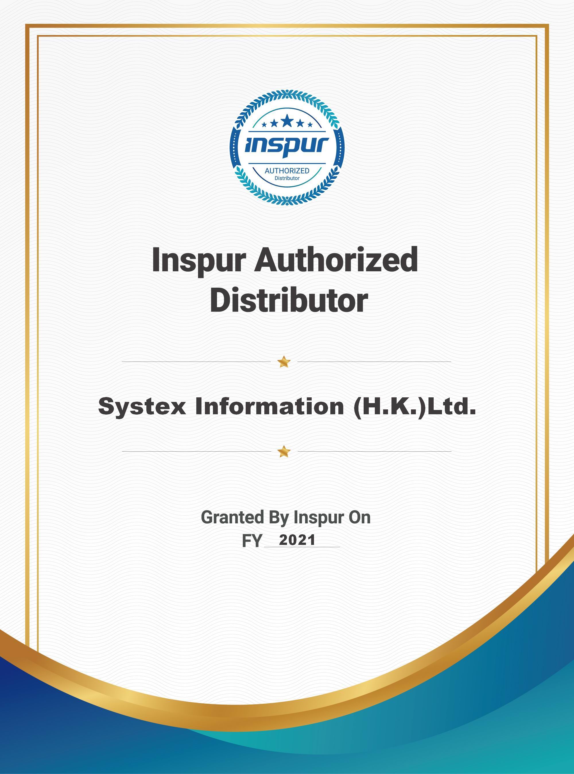 Certificate Distributor Systex FY21V